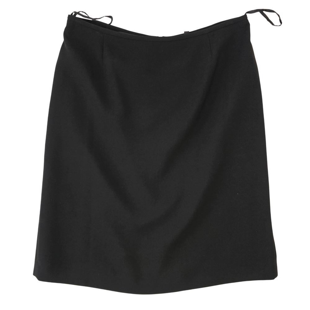 Black‎ Mini Skirt Size 12 Fully Lined Side Zip Woven Professional Office Wear